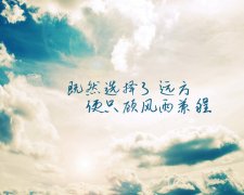 <b>既然选择了远方，便只顾风雨兼程</b>