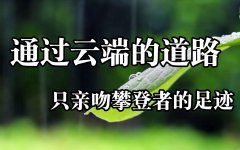 <b>经过云端的道路，只亲吻攀登者的足迹</b>