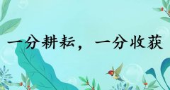 <b>一分耕耘一分收获,生活不会亏待任何一个用心播</b>